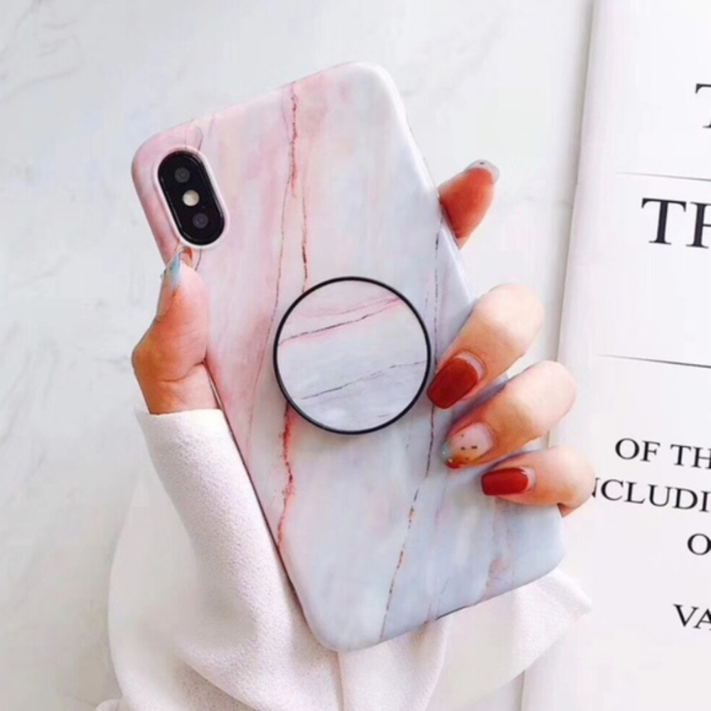 NEW iPhone 13/12/11/Pro/Max/XR/8/SE Marble W/ Holder - Picture 2 of 5
